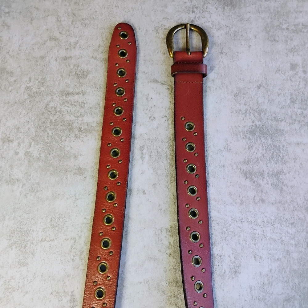 Fossil Brown Leather Belt with Gold Buckle - Picture 3 of 9